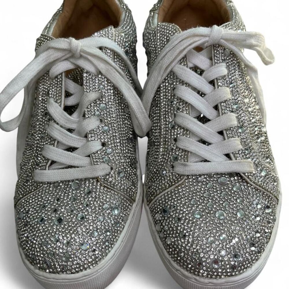 Bedazzled Silver Rhinestone Sneakers Size 7.5